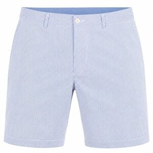 Pro Tour CoolPlay Seersucker Golf Shorts Mens‎ 36 Blue White Flat Front Golfcore